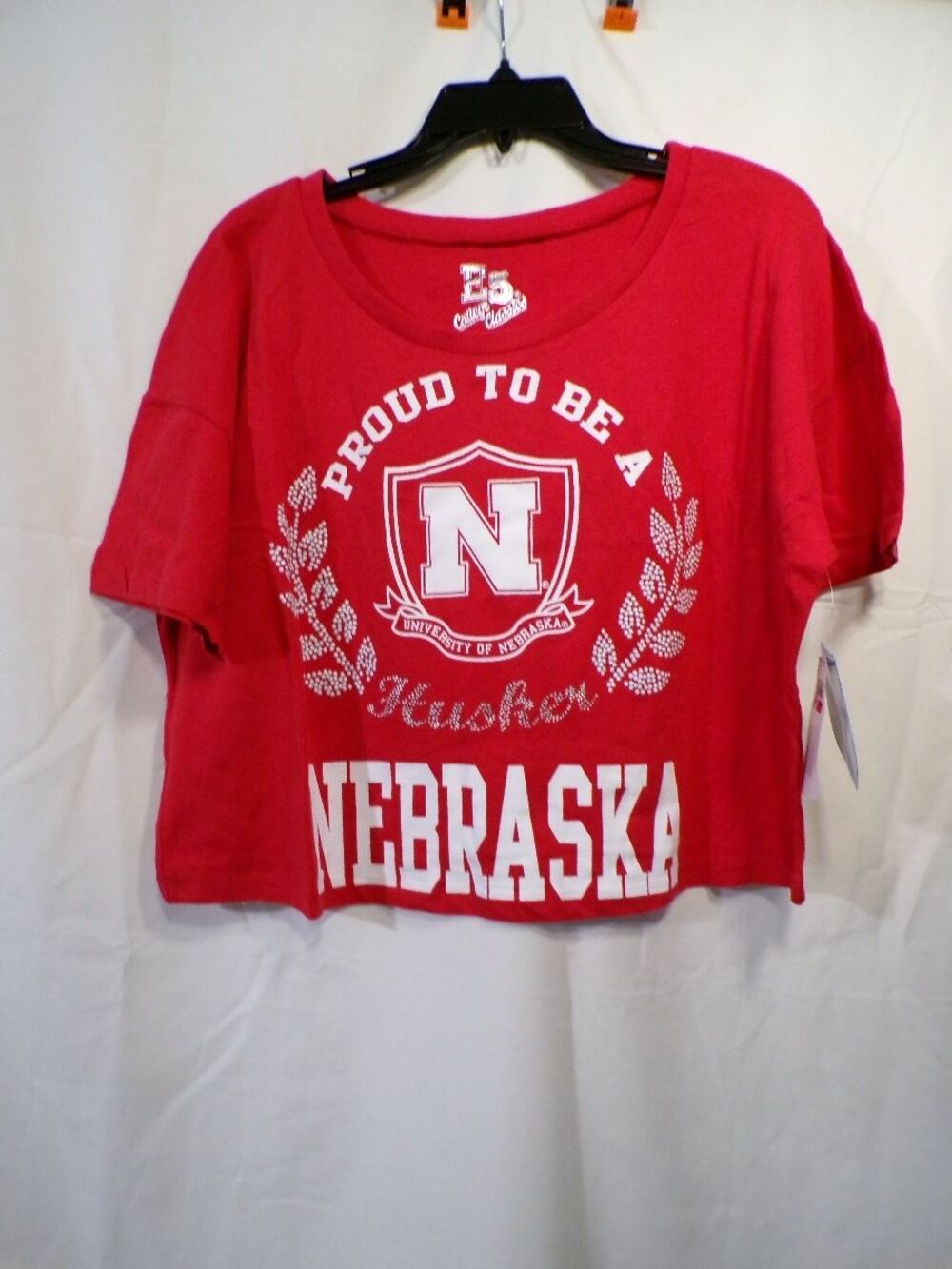 E5 College Classics Nebraska Huskers Women's Red Cropped T-Shirt Large